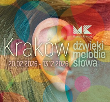 Kolorowa grafika. Ucho i tytuł wystawy.