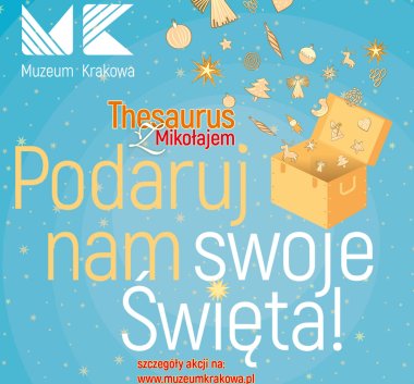 Kolorowa grafika. Kuferek z prezentami.