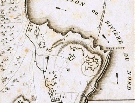 Plan twierdzy West Point nad rzeką Hudson